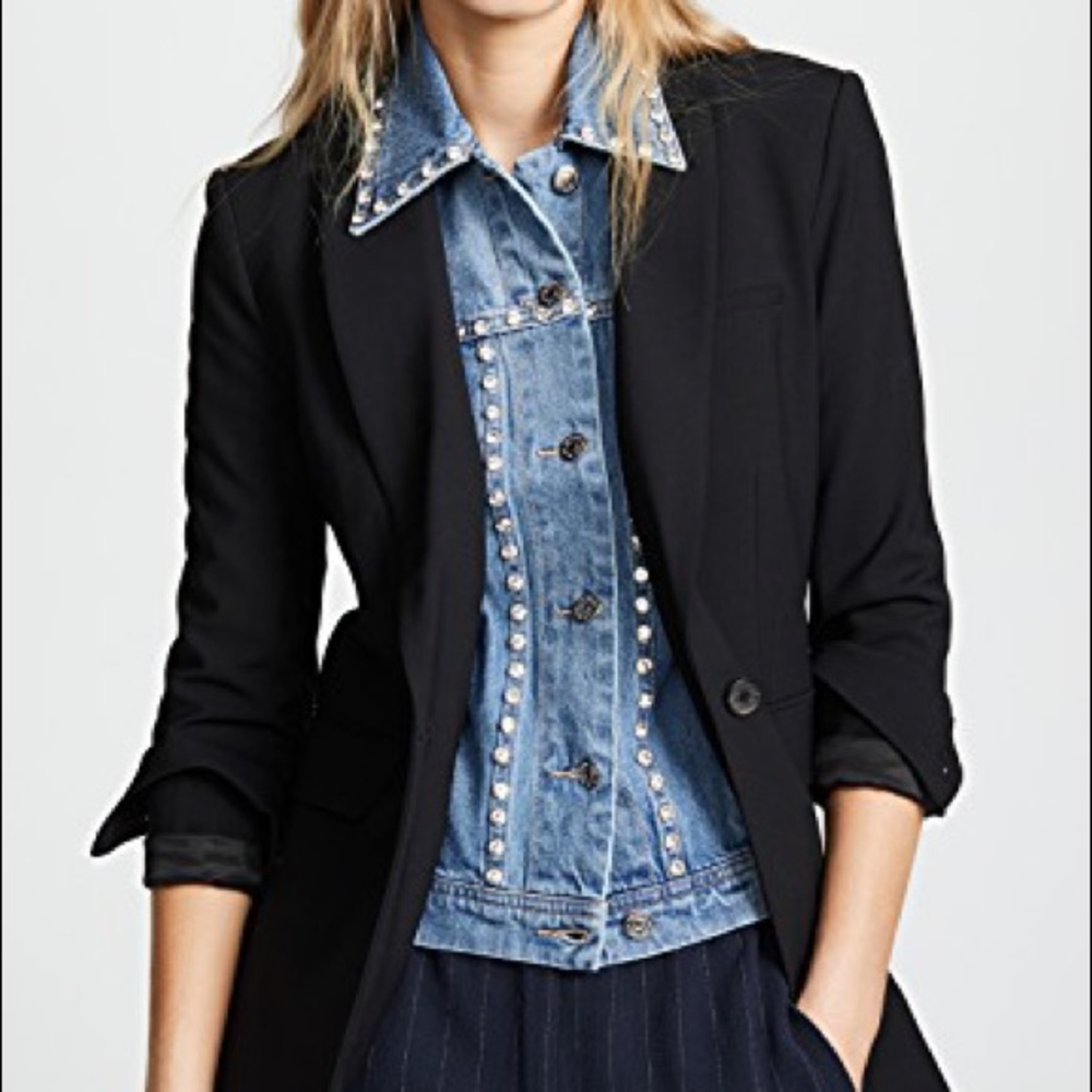 Veronica Beard Denim Dickey with rhinestones